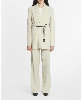 Belted Wool Blend Jacket