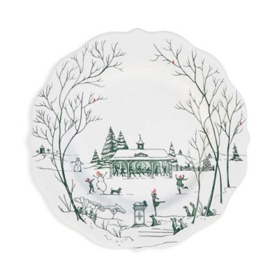 Country Estate Winter Frolic Dessert Salad Plate, Evergreen