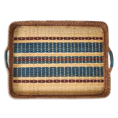 Danish Stripe 21&amp;quot; Tray, Navy