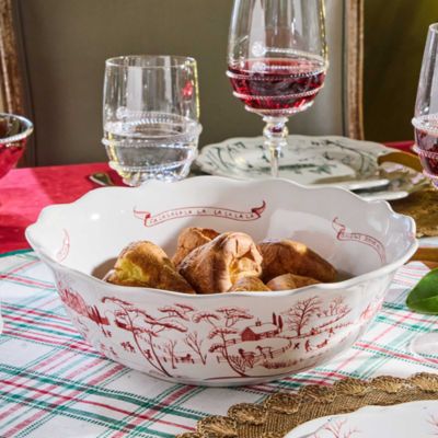 Country Estate Winter Frolic 11&#39;&#39; Serving Bowl, Ruby
