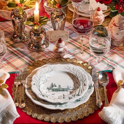 Country Estate Winter Frolic Dessert Salad Plate, Evergreen
