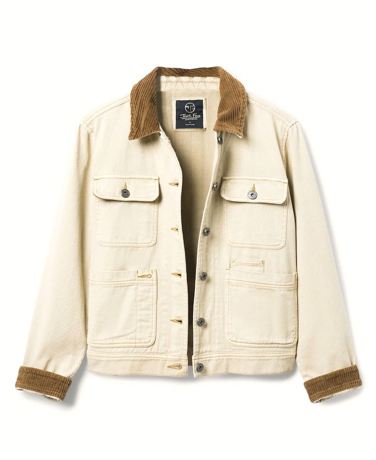 Junk Food Clothing Women's Denim Corded Collar Chore Jacket