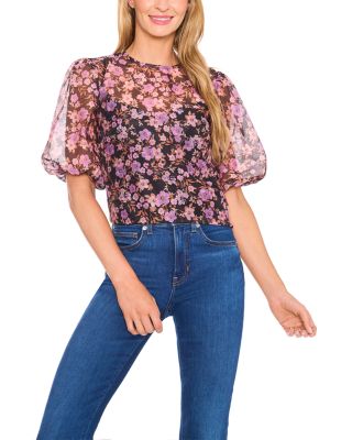 Crewneck Balloon Sleeve Top