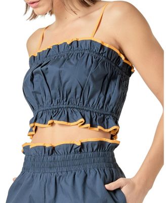 Women's Cropped Top with Colorblock Binding