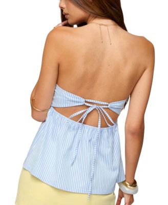 Maddie Strapless Striped Babydoll Top