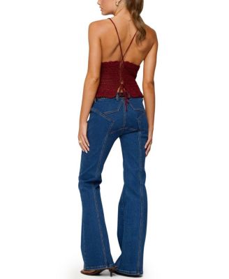 Starrie Panel Stitch Low Rise Medium Rinse Wash Jeans