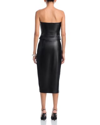Faux Leather Midi Skirt - Exclusive
