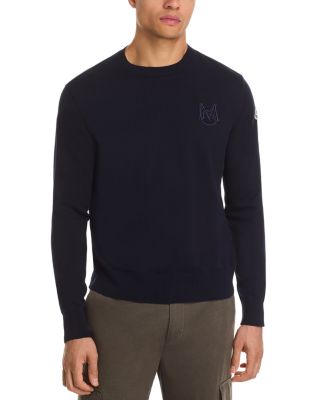 Moncler - Embroidered Monogram Cotton Crewneck Sweater