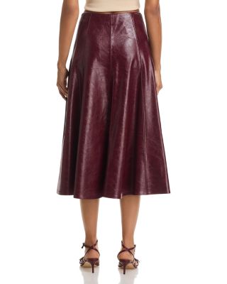 Faux Leather Midi Skirt - Exclusive