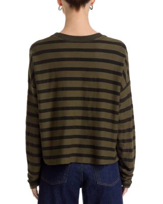 Cropped Long Sleeve Stripe Tee