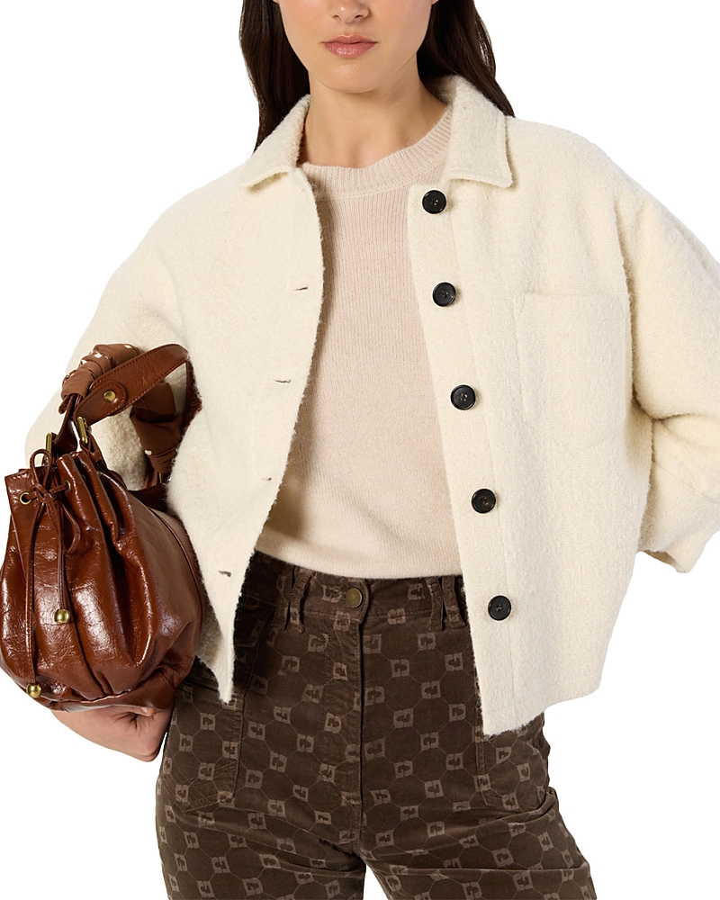 Gerard Darel Ninon Fleece Jacket In Neutral