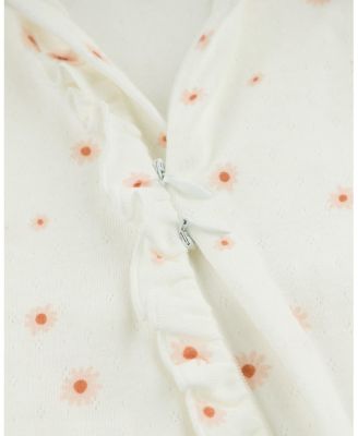 Girls' Zipper Footie - Twinkle Mini Daisies with Ruffles - Baby