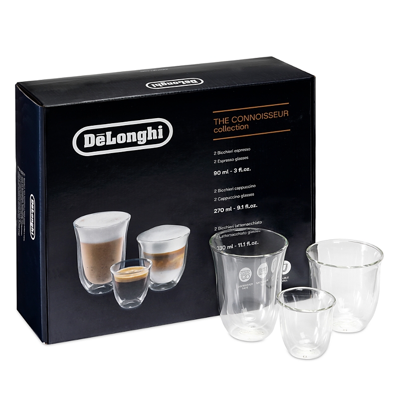 Delonghi De'longhi Trio Double-wall Thermal Glasses, Set Of 6 In Transparent