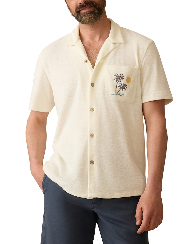Faherty Short-sleeve Cabana Towel Terry Shirt In Neutral