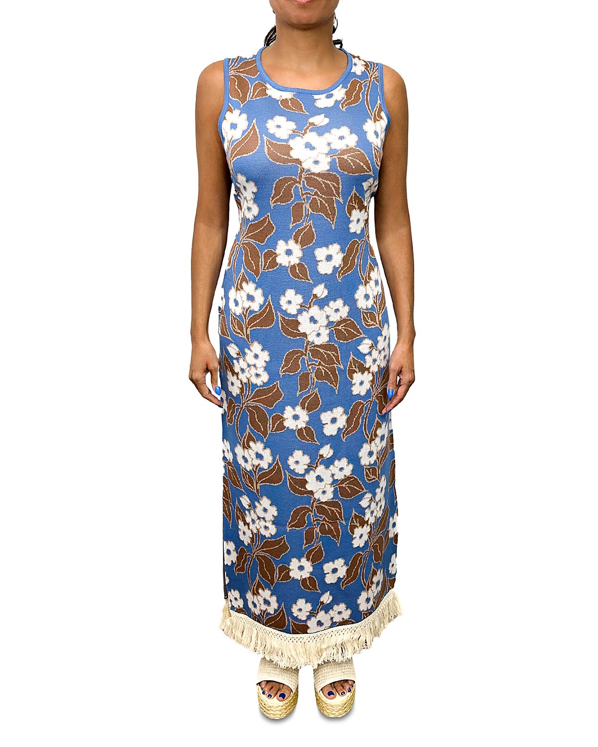 Point Fringe Column Dress