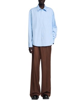 Oversized Striped Button-Front Shirt