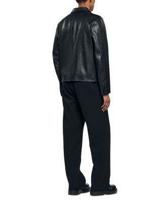 Leather Zip Front Jacket