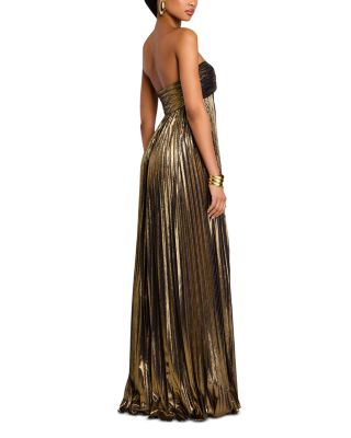 Zoa Strapless Metallic Gown