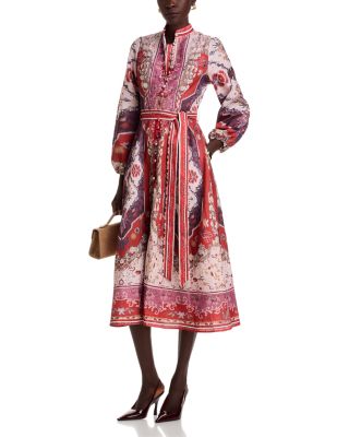 Mandarin Collar Midi Dress