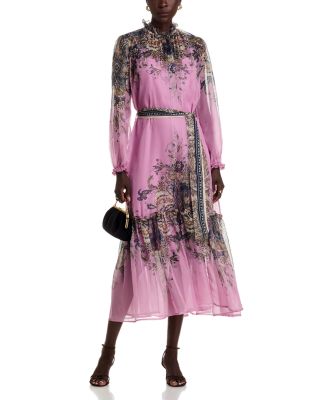 Ruffle Neck Midi Dress