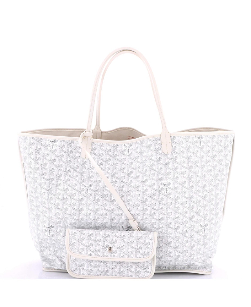 Pre-owned Pre-owned Goyard Goyard Gm Anjou Reversible Tote Coated Canvas In White