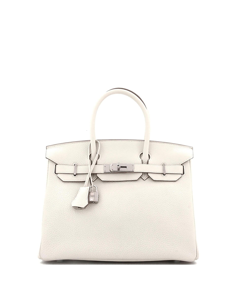 Pre-owned Pre-owned Hermes Hermes Birkin 30 Handbag Light Togo With Palladium Hardware In White