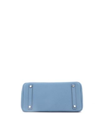Birkin 35 Handbag Blue Togo with Palladium Hardware