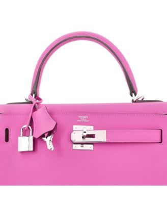 Kelly 28 Handbag Pink Evercolor with Palladium Hardware