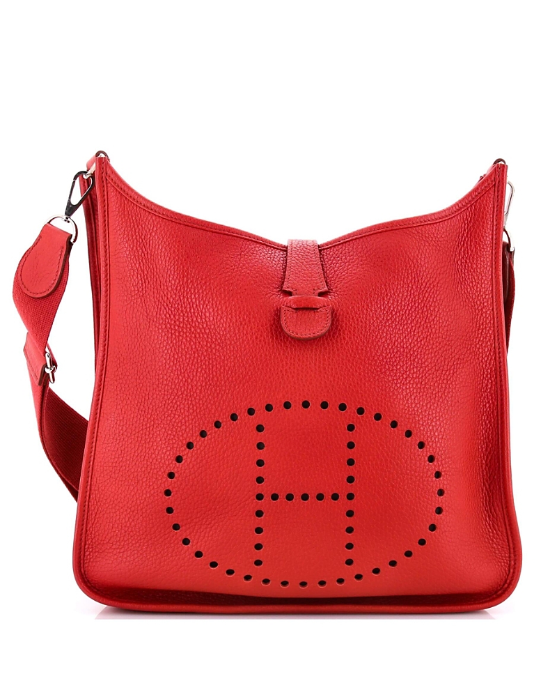 Pre-owned Pre-owned Hermes Hermes Gm Evelyne Bag Gen Iii Clemence In Red