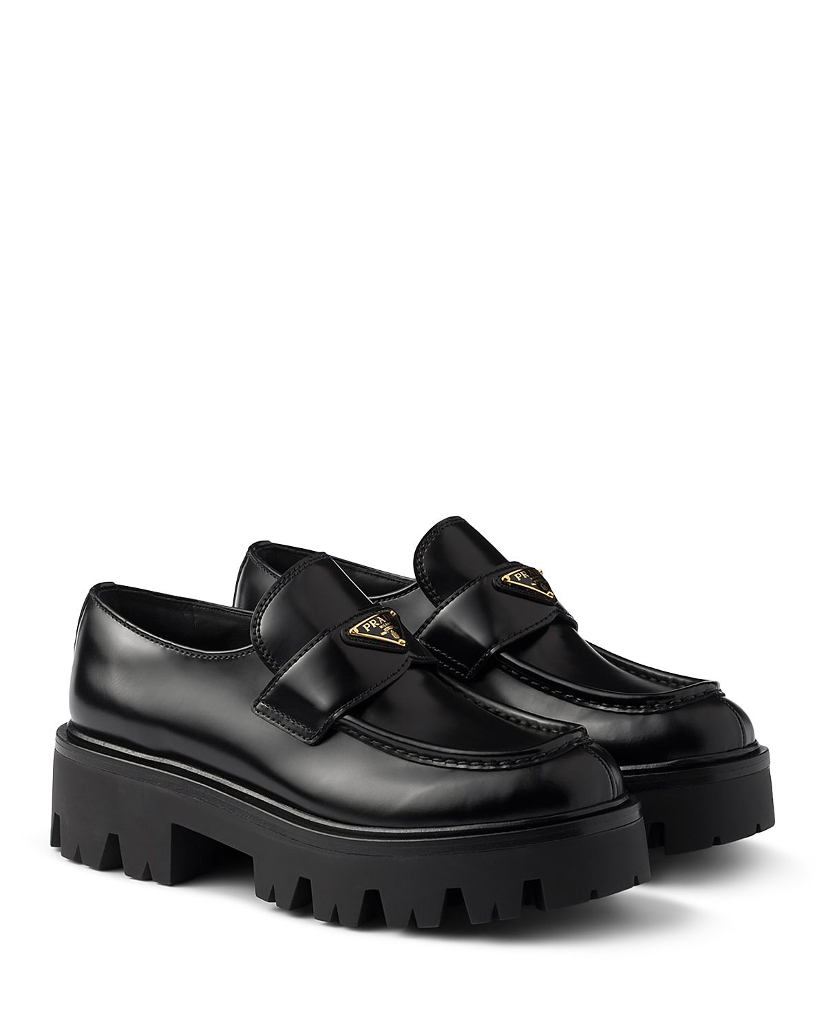 Prada Women's Brushed Leather Loafers
