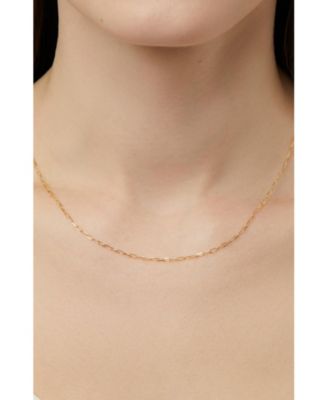 Solid Gold Paperclip Chain Necklace