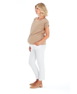 Graceful Non-Denim Foldover Waistband Maternity Pants