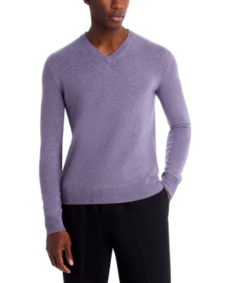 Heather Purple Cashmere V-Neck Sweater - Exclusive