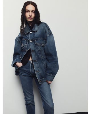 90&#39;s Pinch Waist High Rise Straight Leg Jeans in Overcast