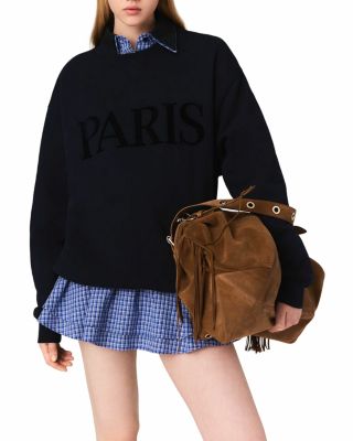 Paris Logo Embossed Sweatshirt
