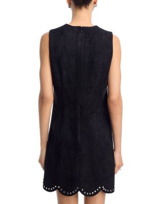 Faux Suede Scalloped Shift Dress - Exclusive