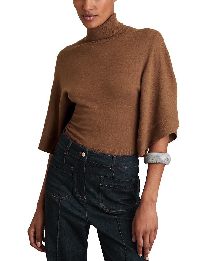 Reiss Hadley Batwing Wool Sweater In Brown