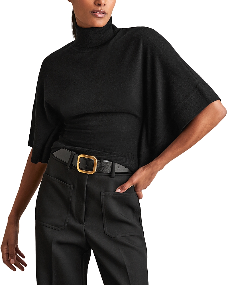 Reiss Hadley Batwing Wool Sweater In Black