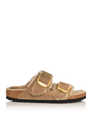 Women's Big Buckle Arizona Shearling Slide Sandals