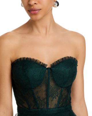 Strapless Mesh Lace Dress - Exclusive