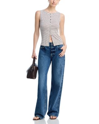 The Knit Stripe Boat Neck Top