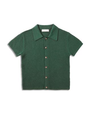 Boys' Aiden Textured Knit Button Front Polo - Little Kid