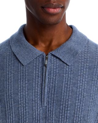 Ribbed Wool & Cashmere Zip Sweater Polo - Exclusive