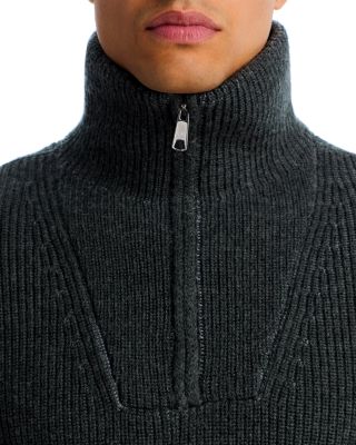 Merino Wool Ribbed Quarter Zip Sweater - Exclusive