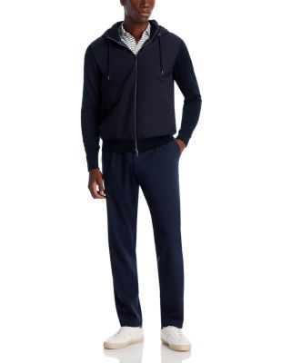 Stockinette Cotton &amp; Travel Nylon Stretch Hooded Cardigan