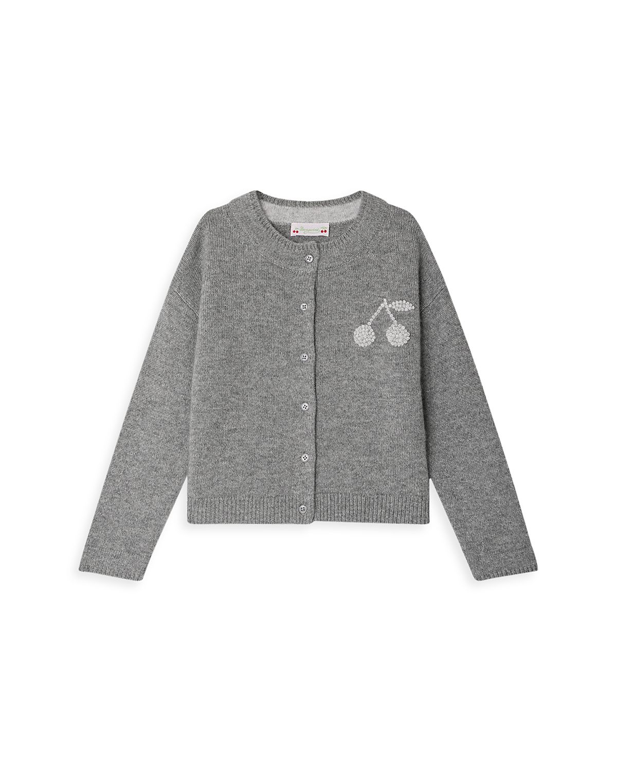 Bonpoint Girls' Cherry Embroidered Cardigan Sweater - Little Kid, Big Kid