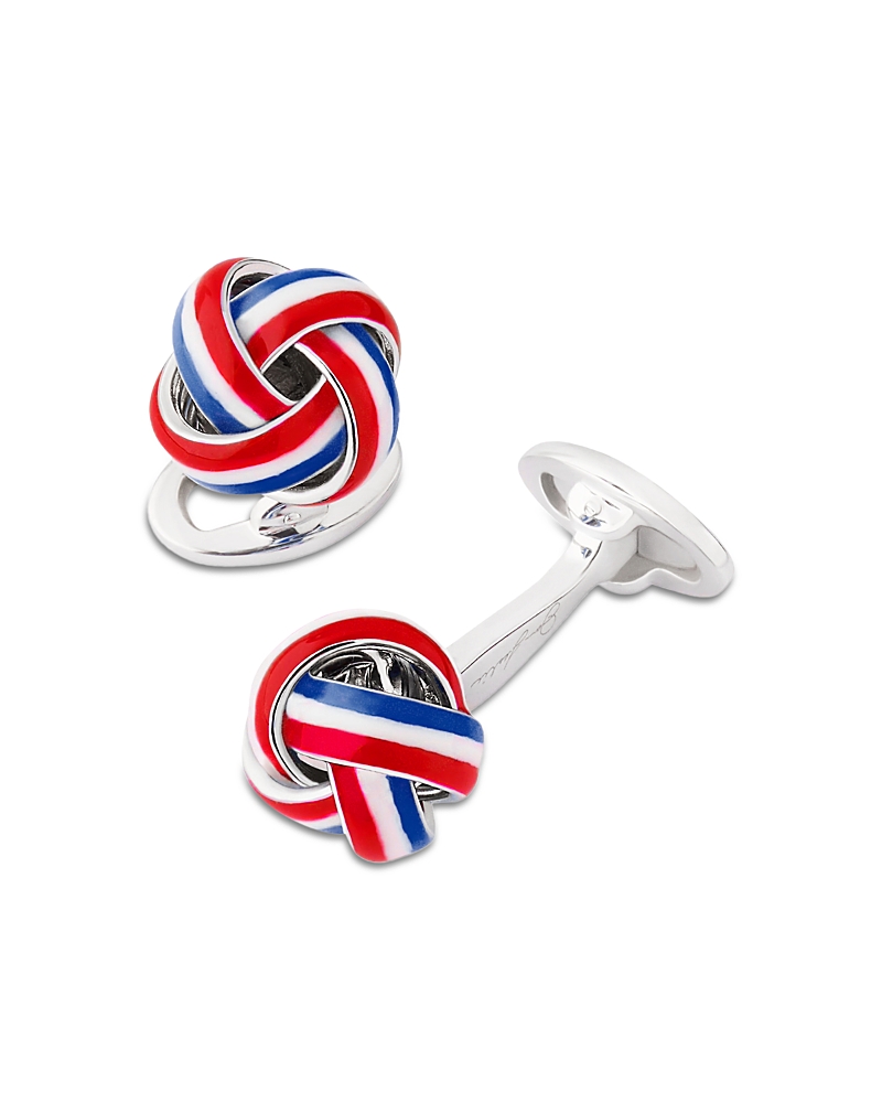Jan Leslie Red White And Blue Knot Cufflinks In Multi