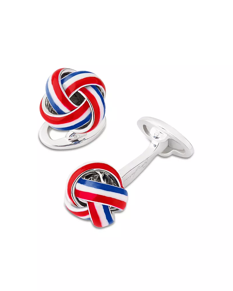 Jan Leslie Red White and Blue Knot Cufflinks