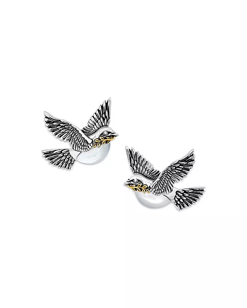 Jan Leslie Peace Dove Sterling Silver Cufflinks