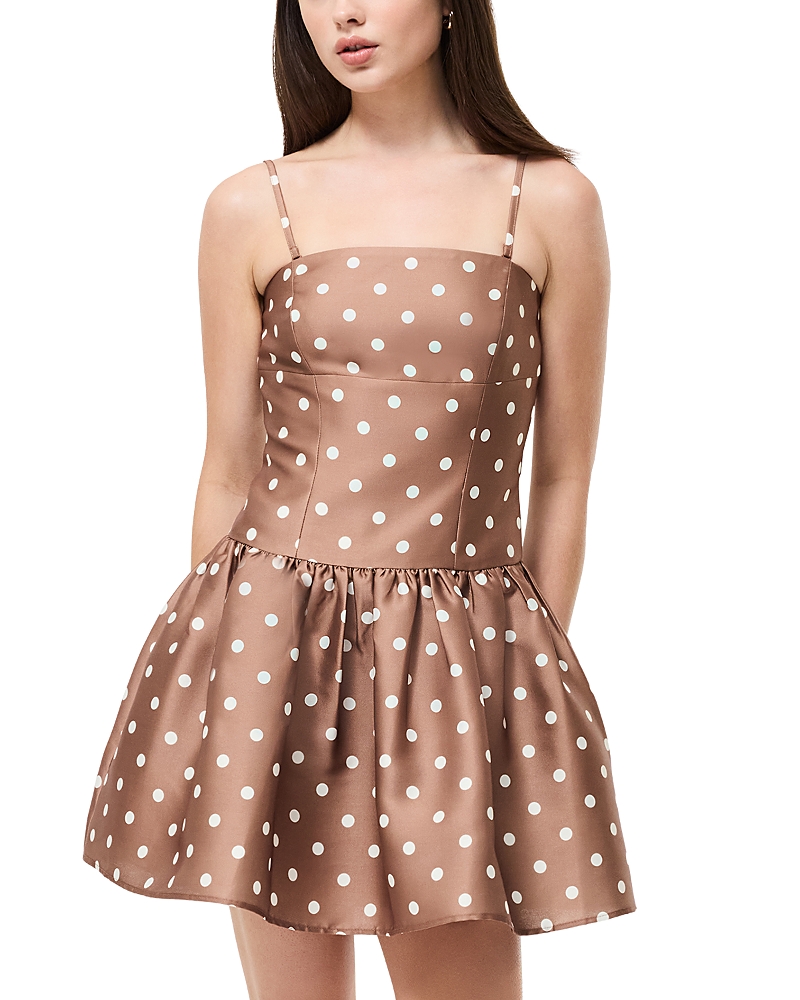 French Connection Structured Taffeta Dress In Neutral